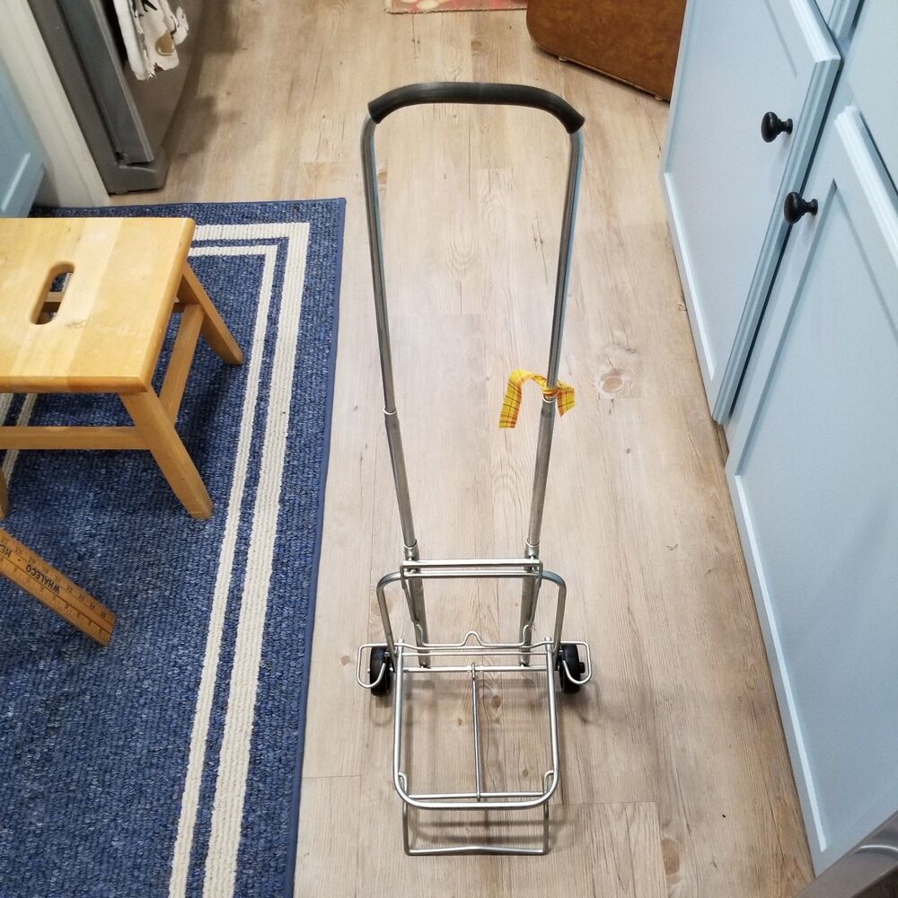 Vintage folding luggage cart trolley